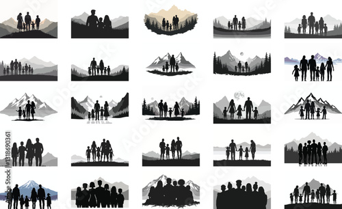 Family Silhouette Clipart Collection