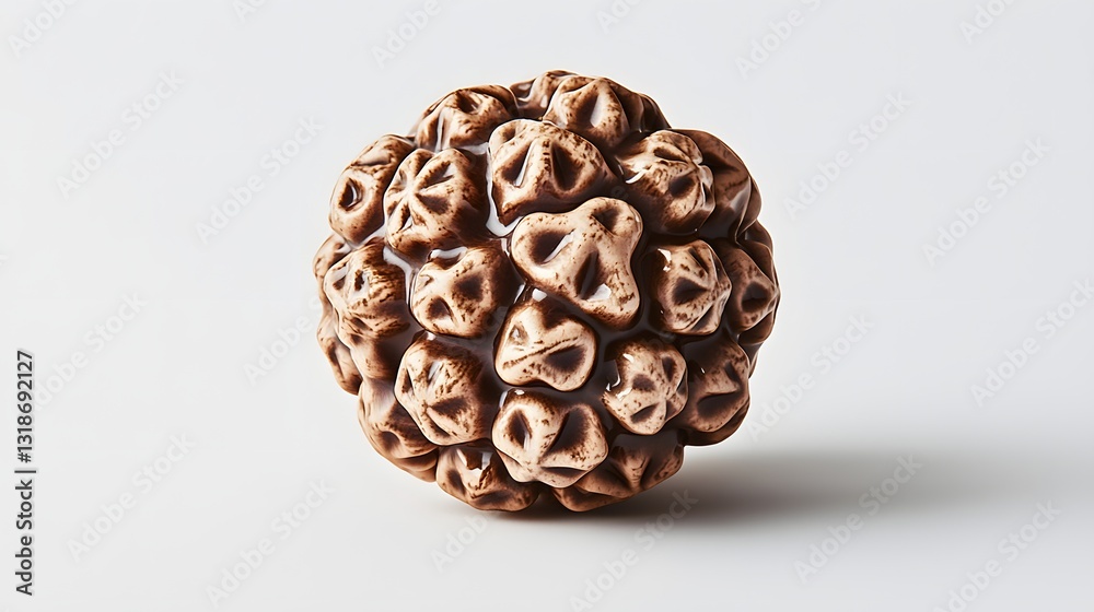 Closeup of a Unique Organic Decorative Sphere with Intricate Texture Against a Minimalist Background Closeup of a Unique Organic Decorative Sphere with Intricate Texture Against a Minimalist Background