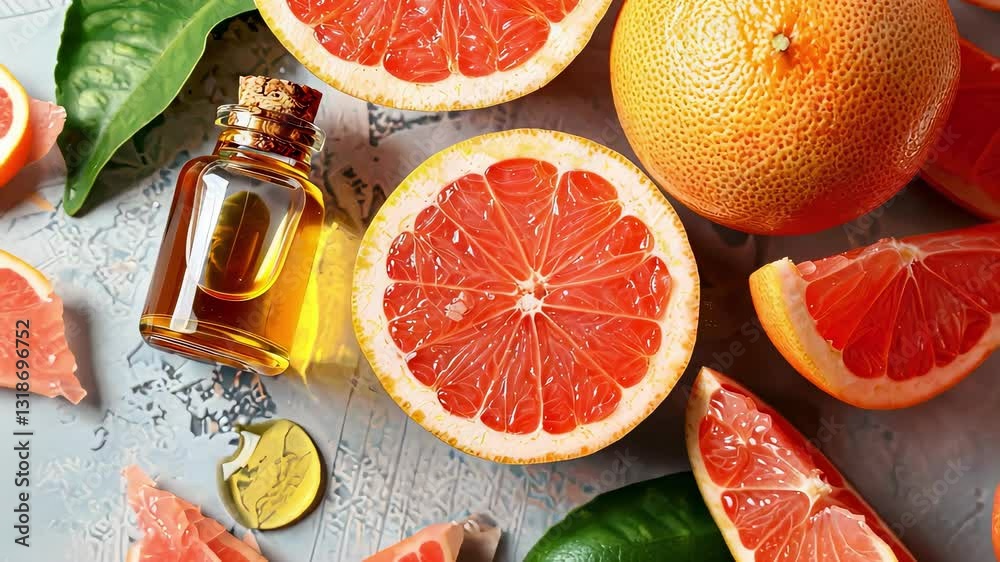 grapefruit essential oil. Selective focus