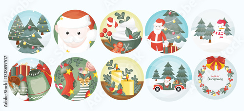 Merry Christmas set vector