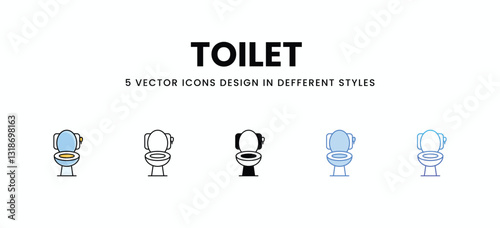 Toilet  vector icons set stock illustration.
