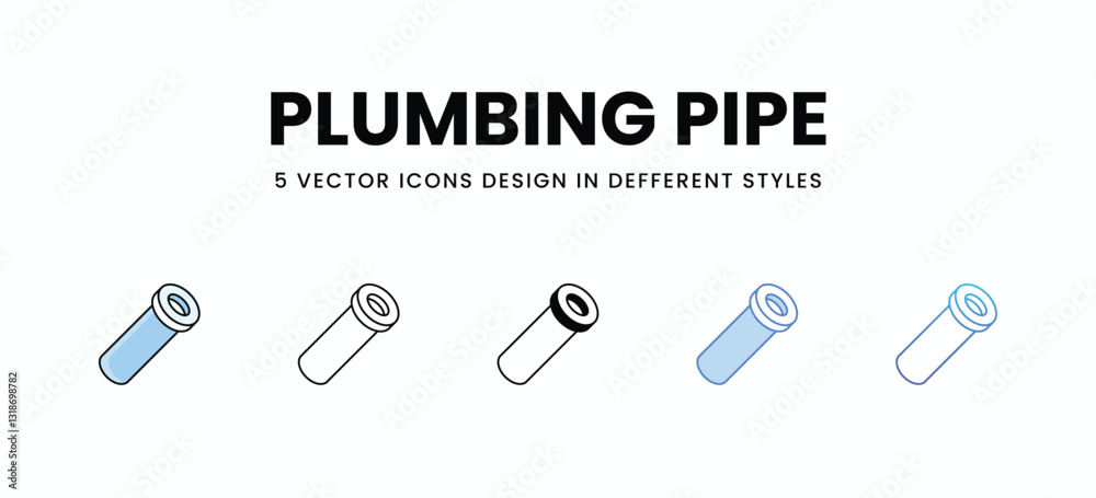 Plumbing Pipe vector icons set stock illustration. Plumbing Pipe vector icons set stock illustration.
