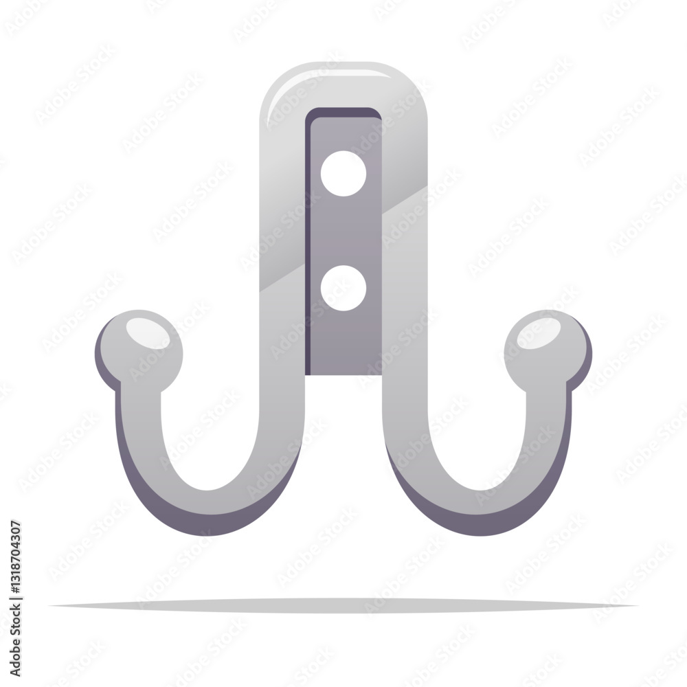 Wall hook hanger vector isolated illustration