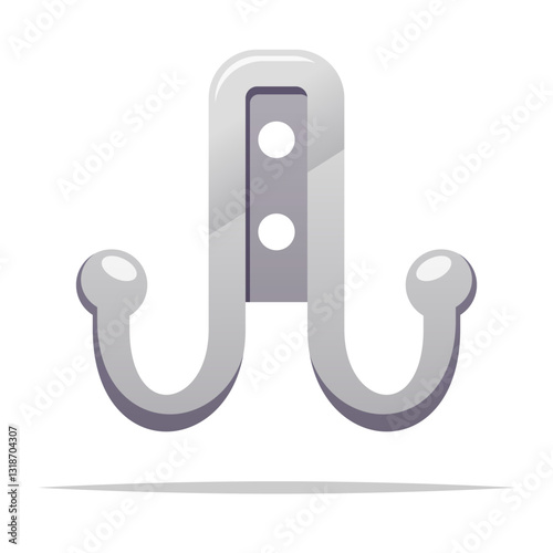 Wall hook hanger vector isolated illustration
