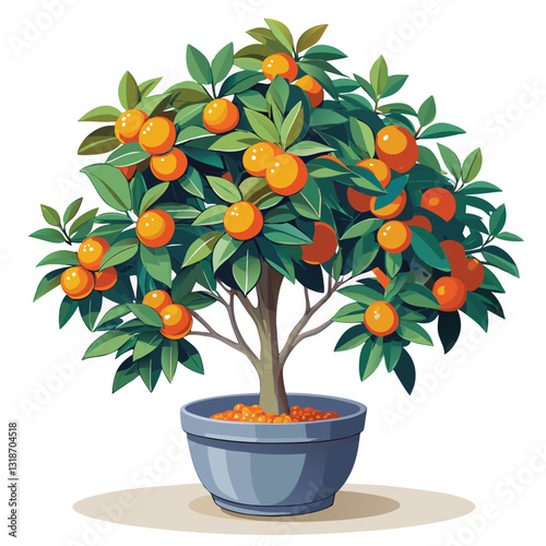 Orange tree in pot