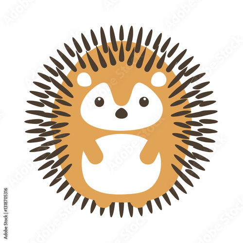 Cute Cartoon Hedgehog Illustration on White Background
