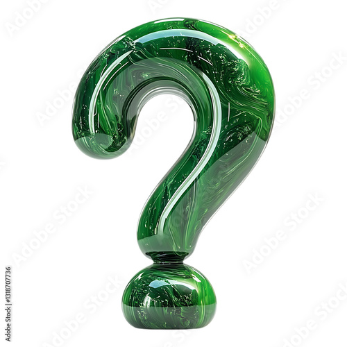 PNG Question Mark in Green Grunge Style Against a Transparent Background for Graphic Design, Typography, or Creative Art Projects photo