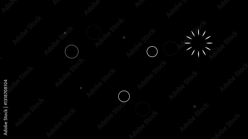  fireworks And Sparks Circle Burst background Black with green screen alpha looping