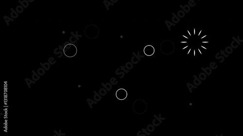  fireworks And Sparks Circle Burst background Black with green screen alpha looping