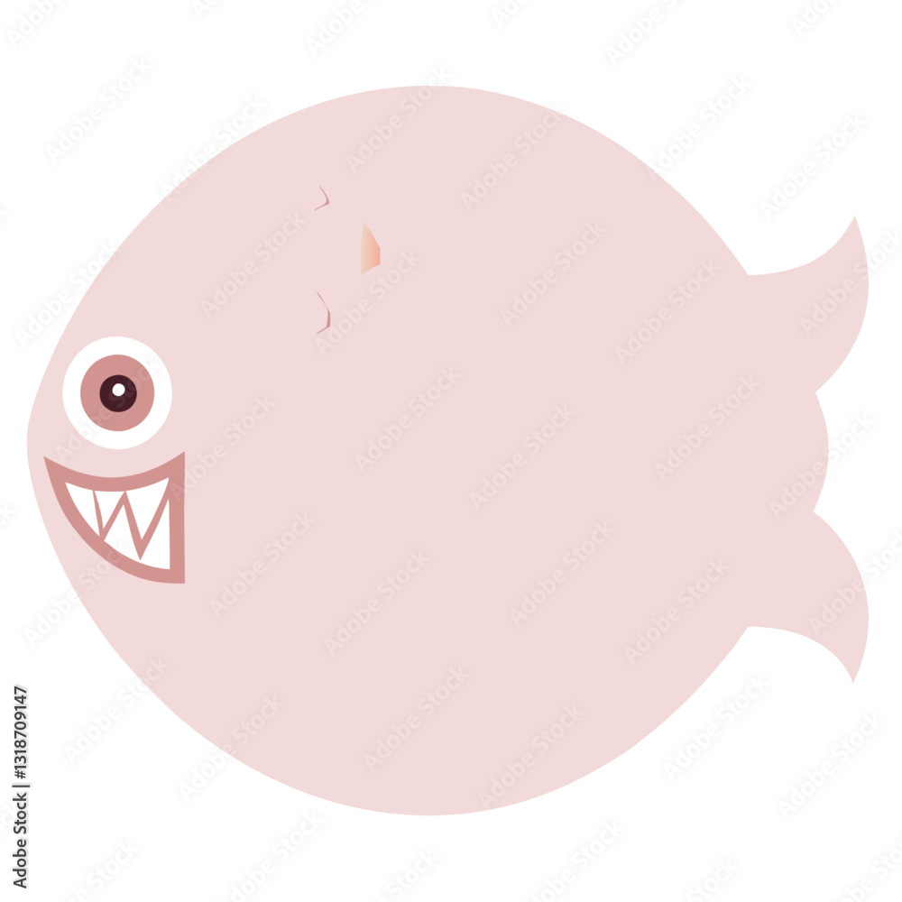 Cartoon Piranha with Sharp Teeth Vector Illustration Cartoon Piranha with Sharp Teeth Vector Illustration