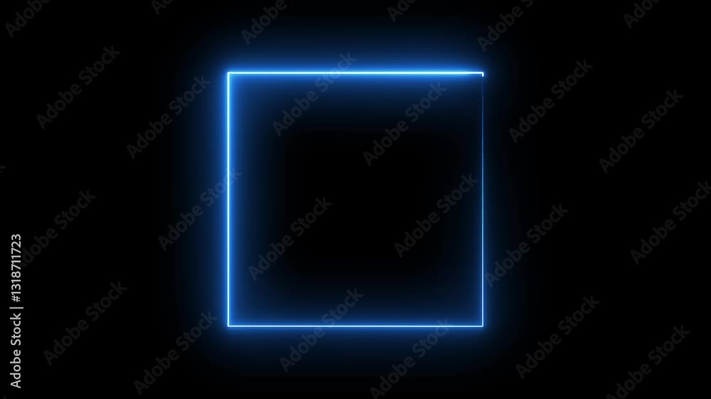 Neon line frame animation. Abstract moving neon square, rectangle frame animation on black background.4k animation. Neon line frame animation. Abstract moving neon square, rectangle frame animation on black background.4k animation.
