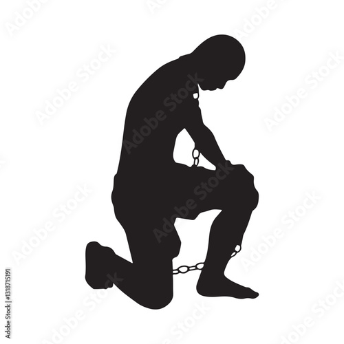silhouette of person in chains