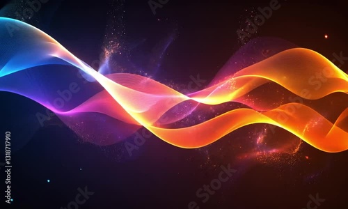 Vibrant Abstract Waves of Light Flowing in a Futuristic Digital Motion Background