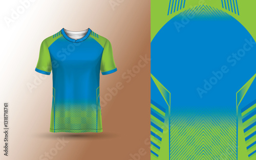 Mockup Abstract Grunge Sport Jersey Design For Cricket, Football Soccer, Racing, Sports, Running Soccer Jersey. Uniform Front View