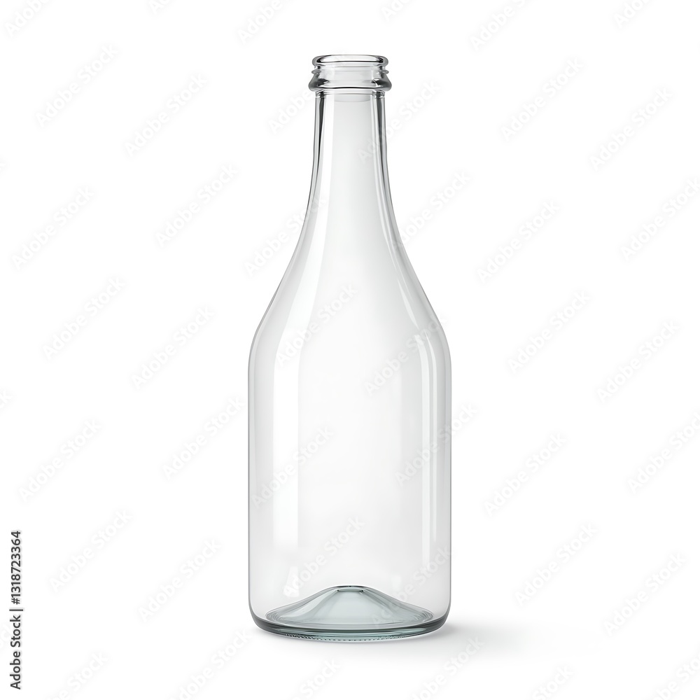 3D Transparent Glass Bottle isolated on a white background 3D Transparent Glass Bottle isolated on a white background