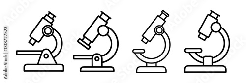 microscope icon, microscope line art - simple line art of microscope, perfect for microscope logos and icons