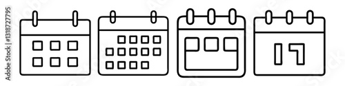 calendar icon, calendar line art - simple line art of calendar, perfect for calendar logos and icons