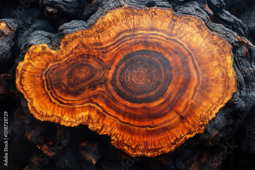 A close-up of a wood cross-...