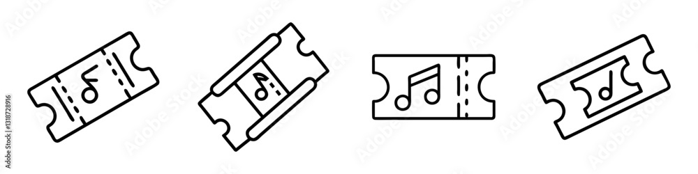 concert ticket icon, concert ticket line art - simple line art of concert ticket, perfect for concert ticket logos and icons concert ticket icon, concert ticket line art - simple line art of concert ticket, perfect for concert ticket logos and icons