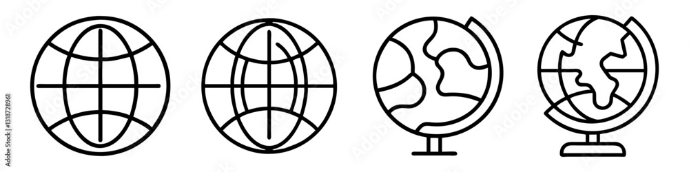 globe icon, globe line art - simple line art of globe, perfect for globe logos and icons globe icon, globe line art - simple line art of globe, perfect for globe logos and icons