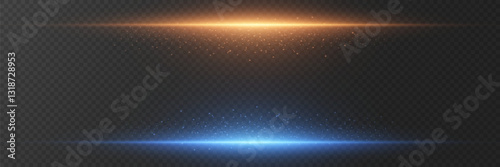 Collection of light flares and laser horizontal lines of light.