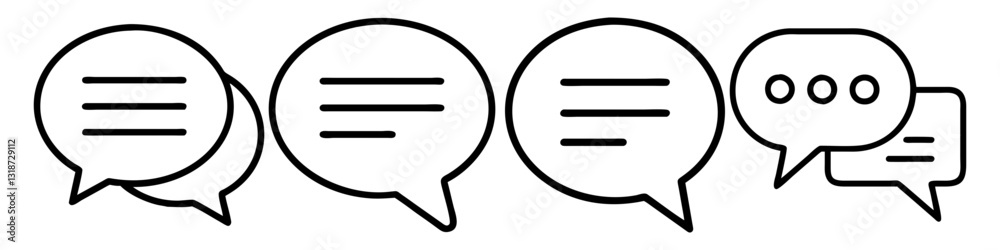 chat bubble icon, chat bubble line art - simple line art of chat bubble, perfect for chat bubble logos and icons chat bubble icon, chat bubble line art - simple line art of chat bubble, perfect for chat bubble logos and icons