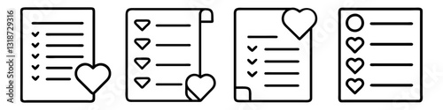 wishlist icon, wishlist line art - simple line art of wishlist, perfect for wishlist logos and icons