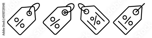 discount tag icon, discount tag line art - simple line art of discount tag, perfect for discount tag logos and icons