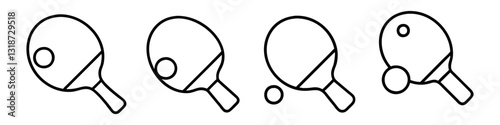 ping pong paddle icon, ping pong paddle line art - simple line art of ping pong paddle, perfect for ping pong paddle logos and icons