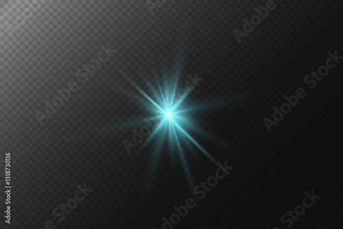Magic star flash, light rays of light, flare of lines and explosion.