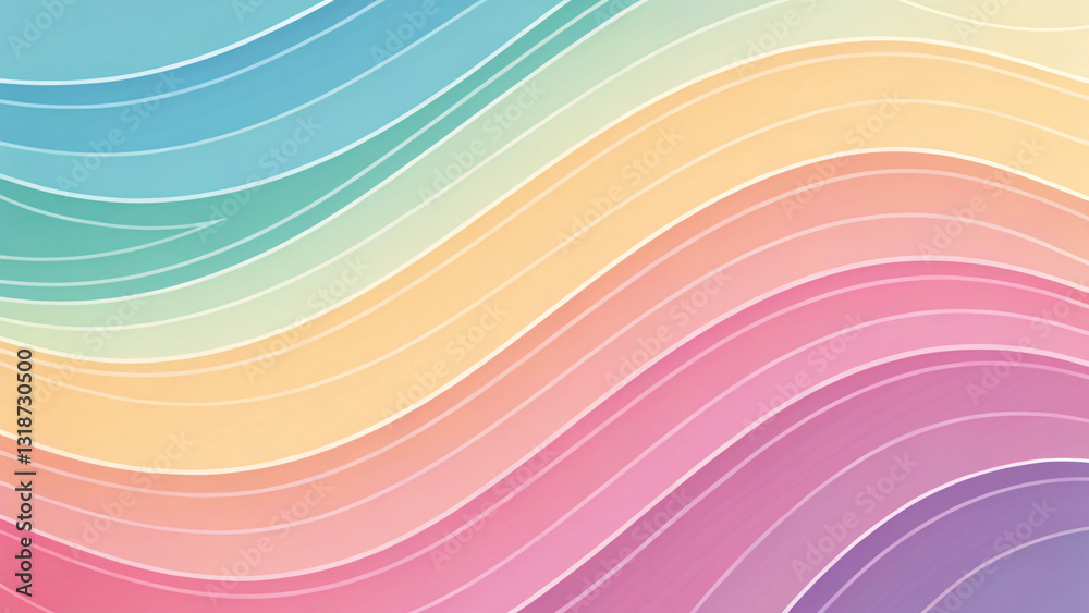 Fototapeta premium Abstract Geometric Wave Shape With Gradient Soft Colorful Background