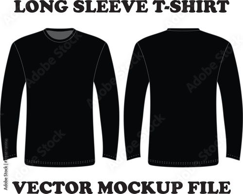 Long Sleeve Vector T-shirt Mockup