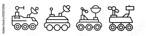 mars rover icon, mars rover line art - simple line art of mars rover, perfect for mars rover logos and icons