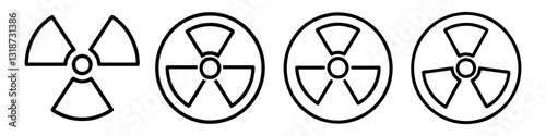 radiation symbol icon, radiation symbol line art - simple line art of radiation symbol, perfect for radiation symbol logos and icons