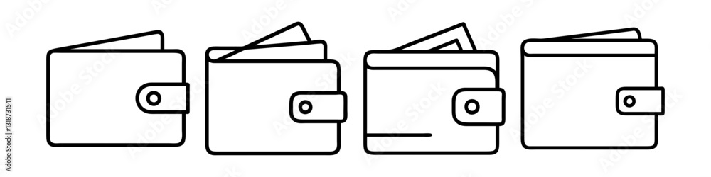 wallet icon, wallet line art - simple line art of wallet, perfect for wallet logos and icons wallet icon, wallet line art - simple line art of wallet, perfect for wallet logos and icons