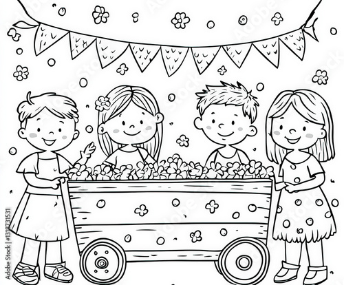 A parade with floats featur...