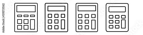 calculator icon, calculator line art - simple line art of calculator, perfect for calculator logos and icons