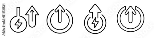 power up icon, power up line art - simple line art of power up, perfect for power up logos and icons