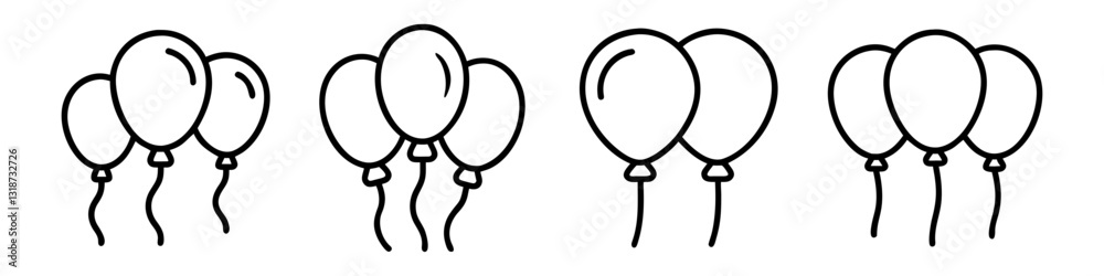 balloons icon, balloons line art - simple line art of balloons, perfect for balloons logos and icons balloons icon, balloons line art - simple line art of balloons, perfect for balloons logos and icons