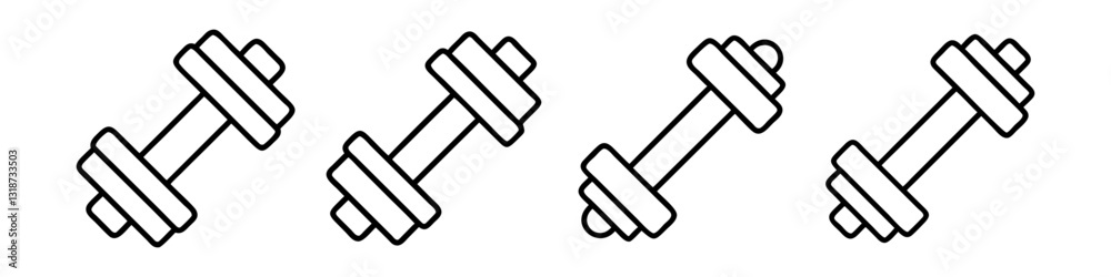 dumbbell icon, dumbbell line art - simple line art of dumbbell, perfect for dumbbell logos and icons dumbbell icon, dumbbell line art - simple line art of dumbbell, perfect for dumbbell logos and icons