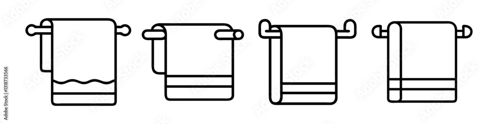 towel icon, towel line art - simple line art of towel, perfect for towel logos and icons towel icon, towel line art - simple line art of towel, perfect for towel logos and icons