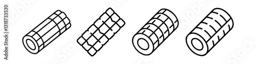 foam roller icon, foam roller line art - simple line art of foam roller, perfect for foam roller logos and icons