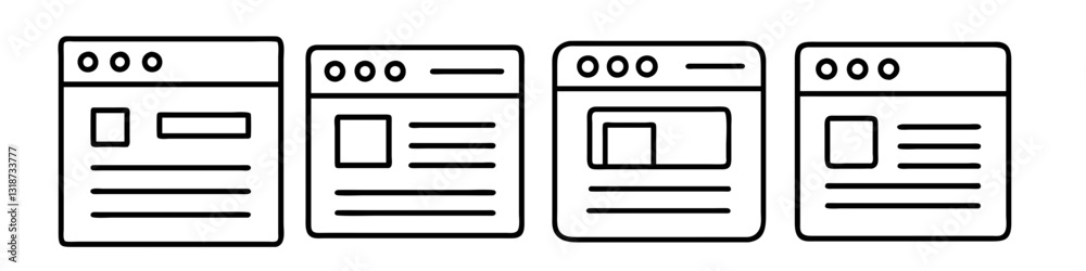 web page icon, web page line art - simple line art of web page, perfect for web page logos and icons web page icon, web page line art - simple line art of web page, perfect for web page logos and icons