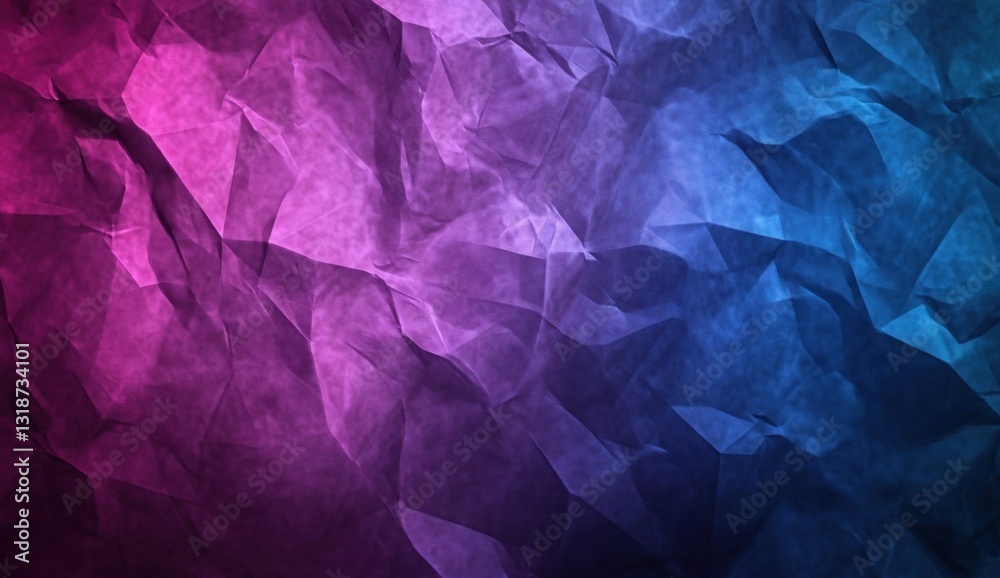 Abstract crumpled paper texture with purple and blue gradient. Abstract crumpled paper texture with purple and blue gradient.
