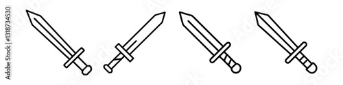 sword icon, sword line art - simple line art of sword, perfect for sword logos and icons
