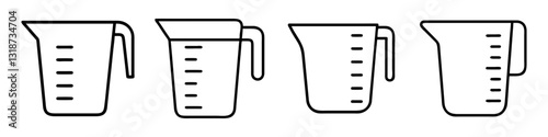 measuring cup icon, measuring cup line art - simple line art of measuring cup, perfect for measuring cup logos and icons