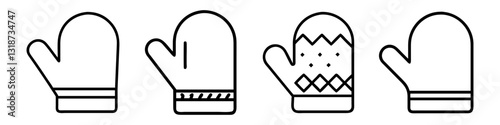 oven mitt icon, oven mitt line art - simple line art of oven mitt, perfect for oven mitt logos and icons