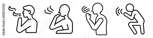 breathing exercise icon, breathing exercise line art - simple line art of breathing exercise, perfect for breathing exercise logos and icons