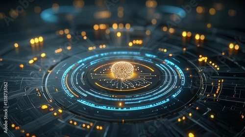 Wallpaper Mural Futuristic digital intelligence and computational power visual representation with neural network data analysis and advanced algorithms Torontodigital.ca