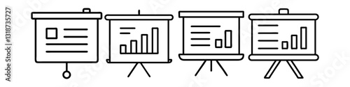 presentation board icon, presentation board line art - simple line art of presentation board, perfect for presentation board logos and icons